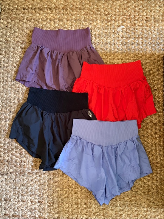 FP Movement by Free People Pants - FP Movement Cape Diem Women's Ruffled Shorts - Purple, Red, Black, Lavender
